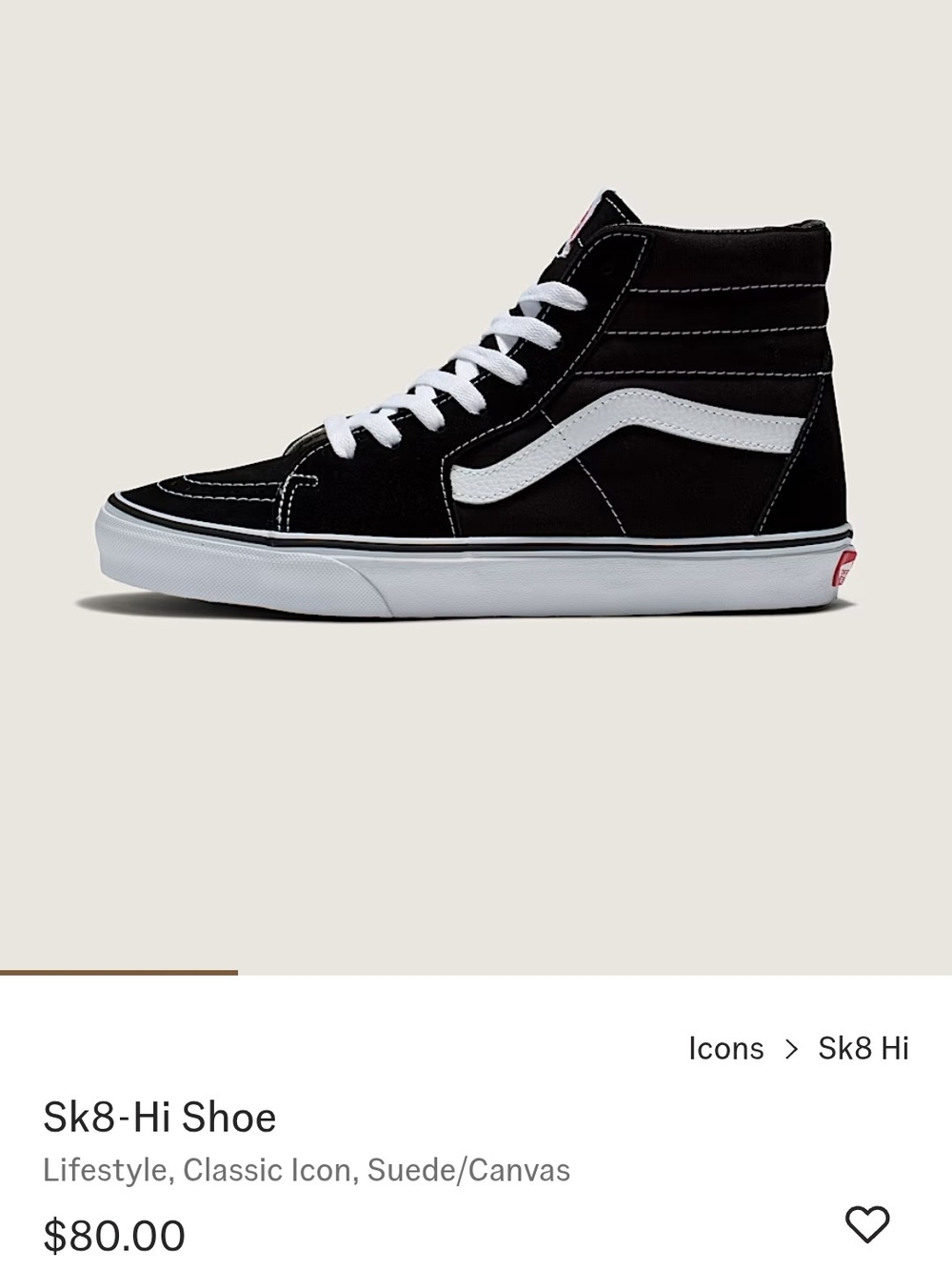 Vans Sk8-Hi Black/White High-Top Skate Shoe